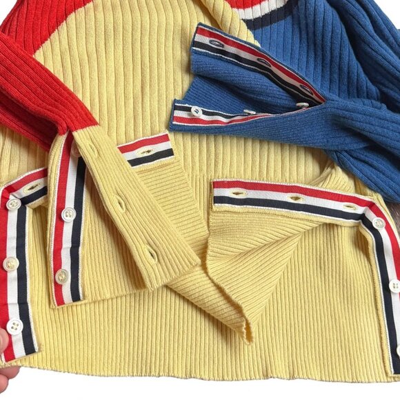 Thom Browne Multicolour Yellow Red Blue Ribbed Cashmere Sweater - Picture 7 of 10